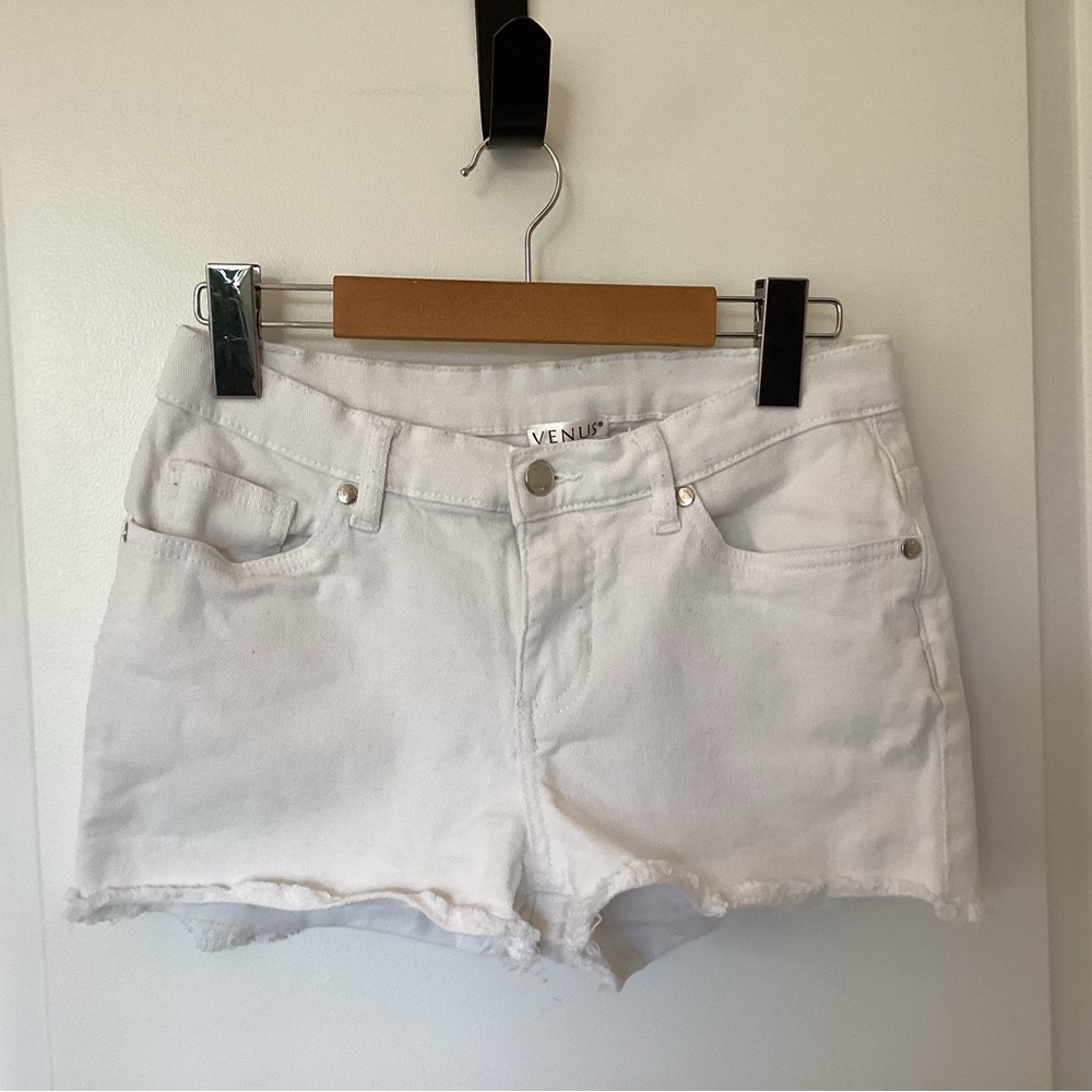 Venus white jean shorts.